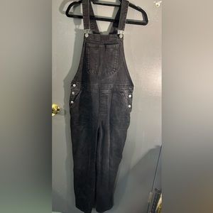 Old Navy Straight-Leg, Washed Black Overalls, Size 8